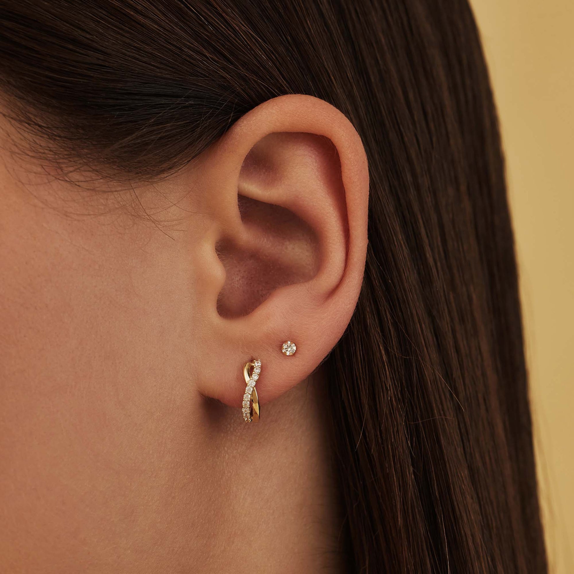 Isabel Bernard Rivoli Esmée 14 Carat Golden Hoop Earrings IB360138