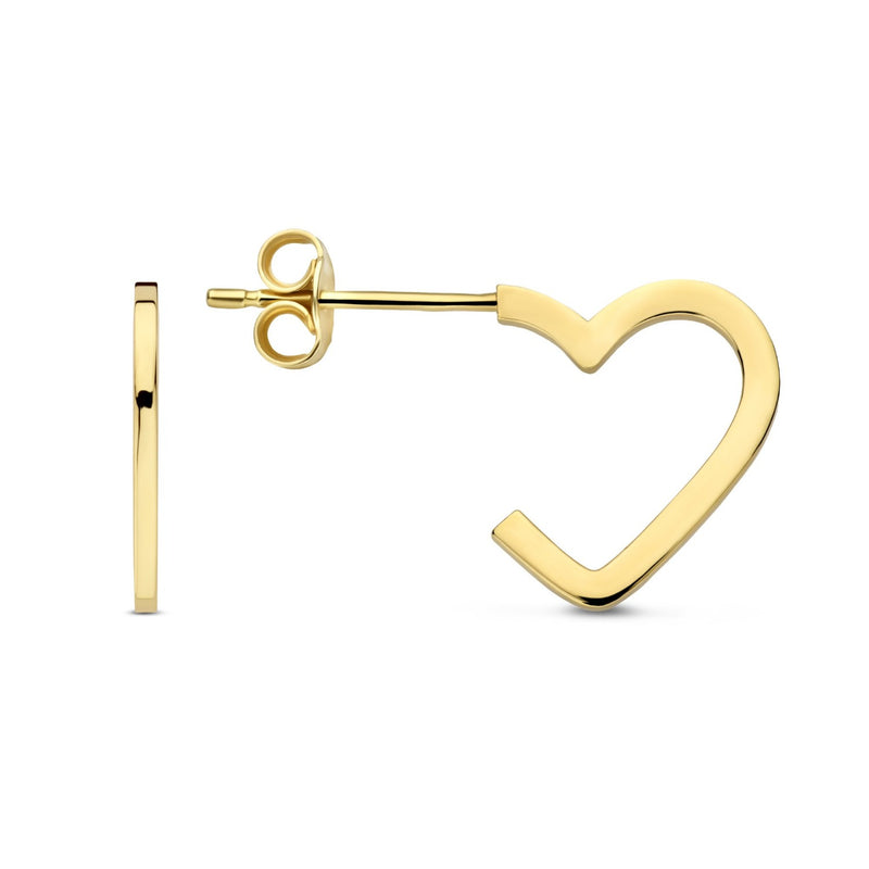 Beloro Jewels Regalo d'Amore 9 karaat gouden oorbellen set met hart BO90051-zoom-