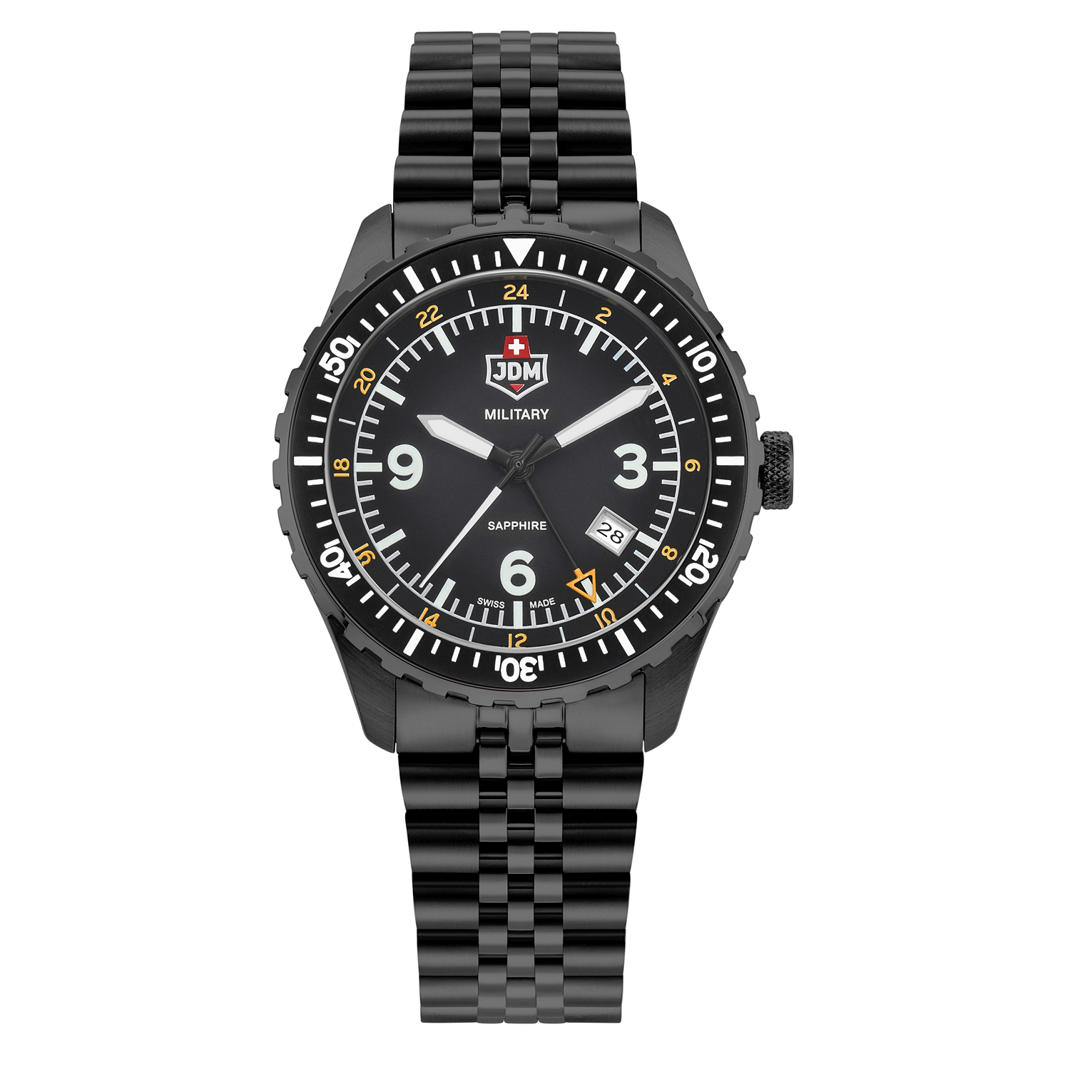 JDM Military Wingman Black Men's Watch JDM-WG028-01