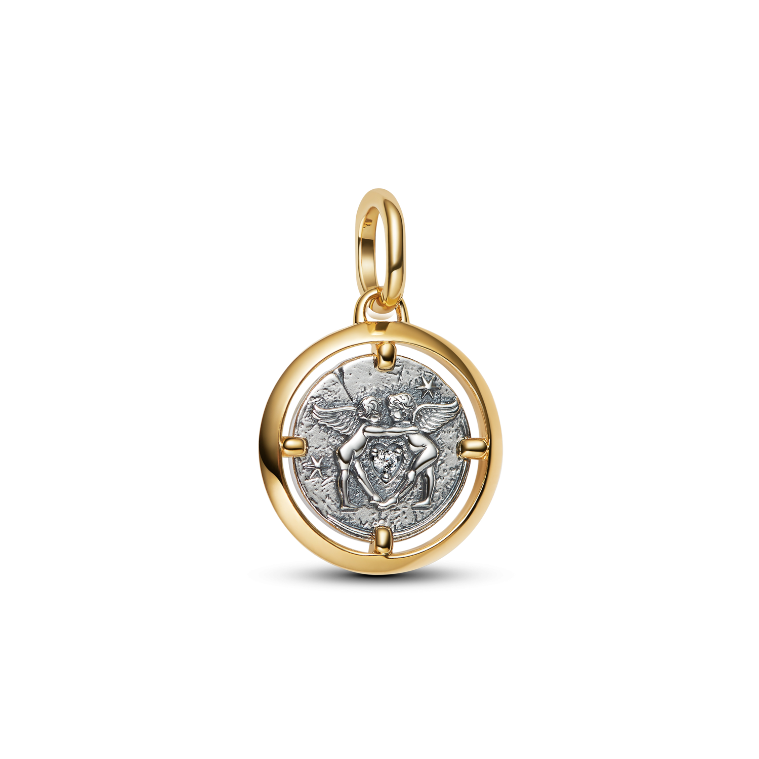 Pandora ME Gold Plated Angels Coin Charm 764088C01