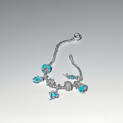 Pandora Moments 925 Sterling Silver Turquoise Whale Dangle Charm 793822C01