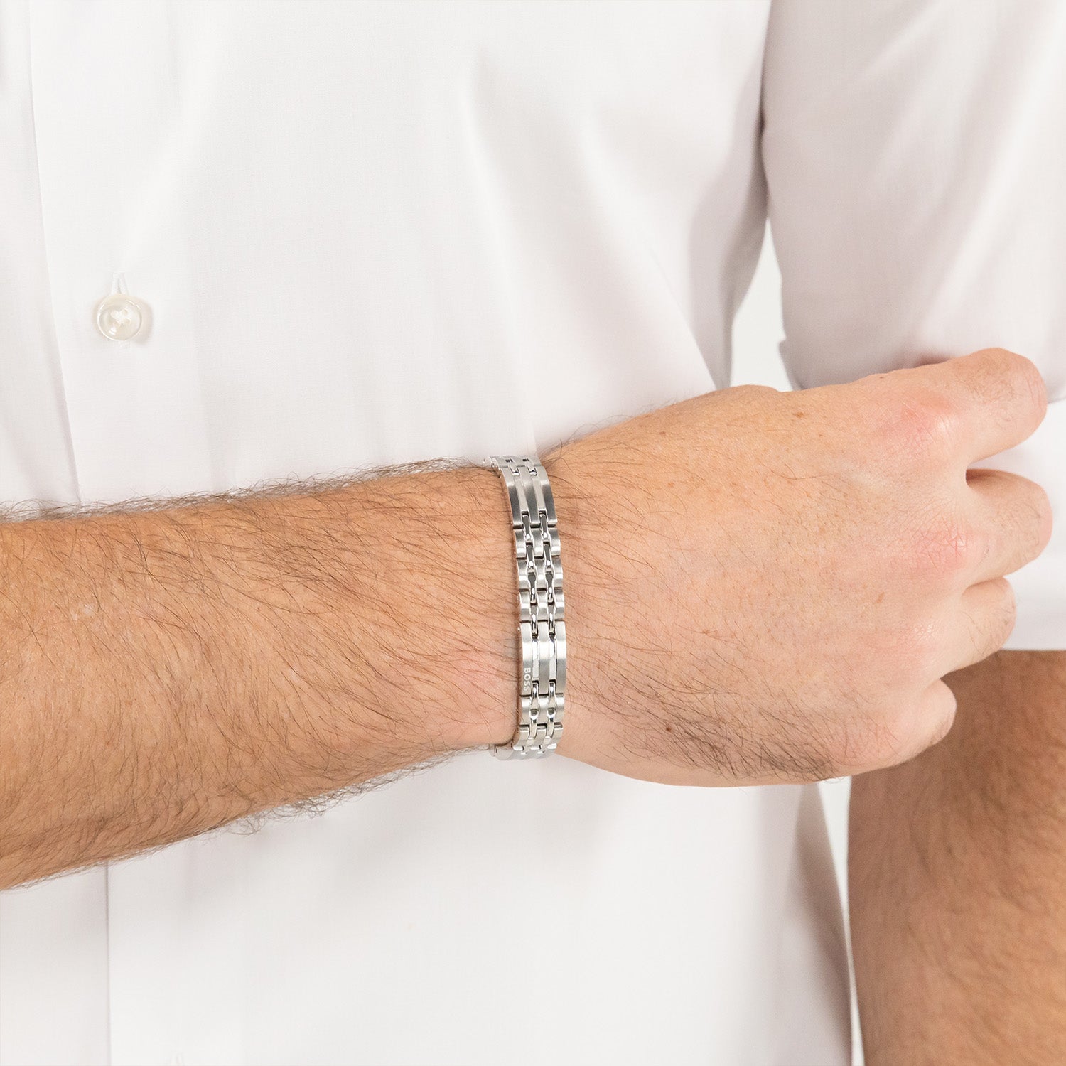Hugo Boss Stainless Steel Silver Men's Chain bracelet HBJ1580812