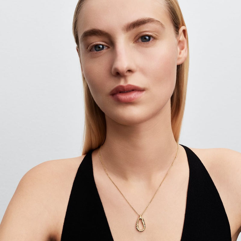 Pandora Essence Verguld Organisch Gevormd Stone-Set Pendant Ketting 364666C01-45-zoom-