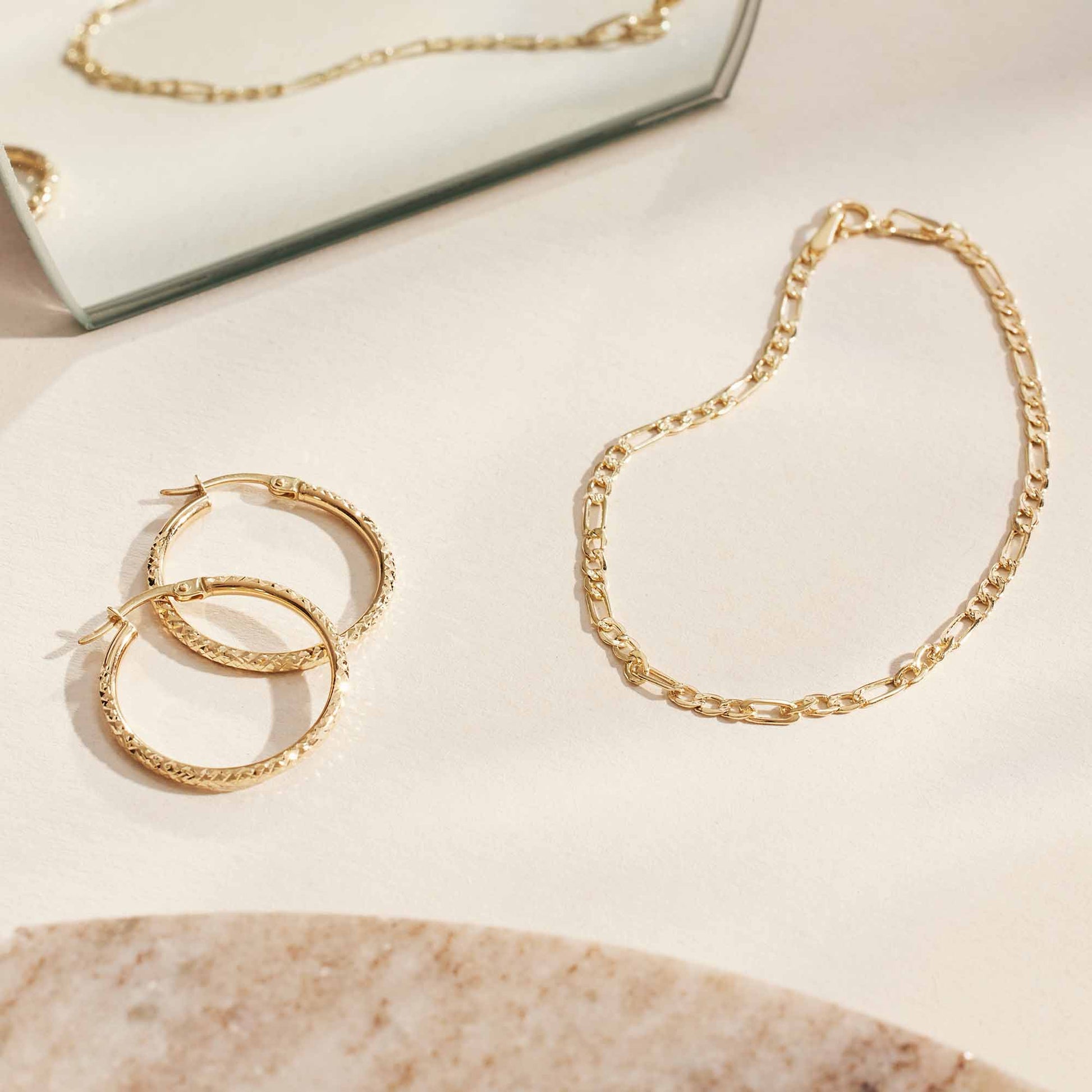 Isabel Bernard Rivoli Laura 14 Carat Golden Hoop Earrings IB360161