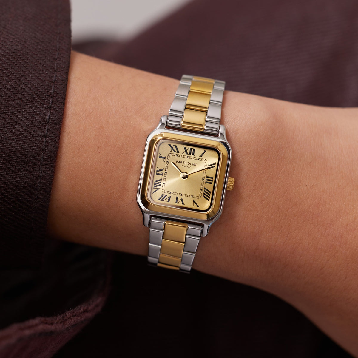 Parte di Me Orologio rectangular ladies watch silver and gold coloured PDM09038