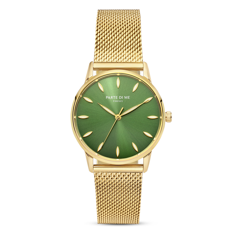 Parte Di Me Orologio rond dames horloge goudkleurig en groen PDM09054-zoom-
