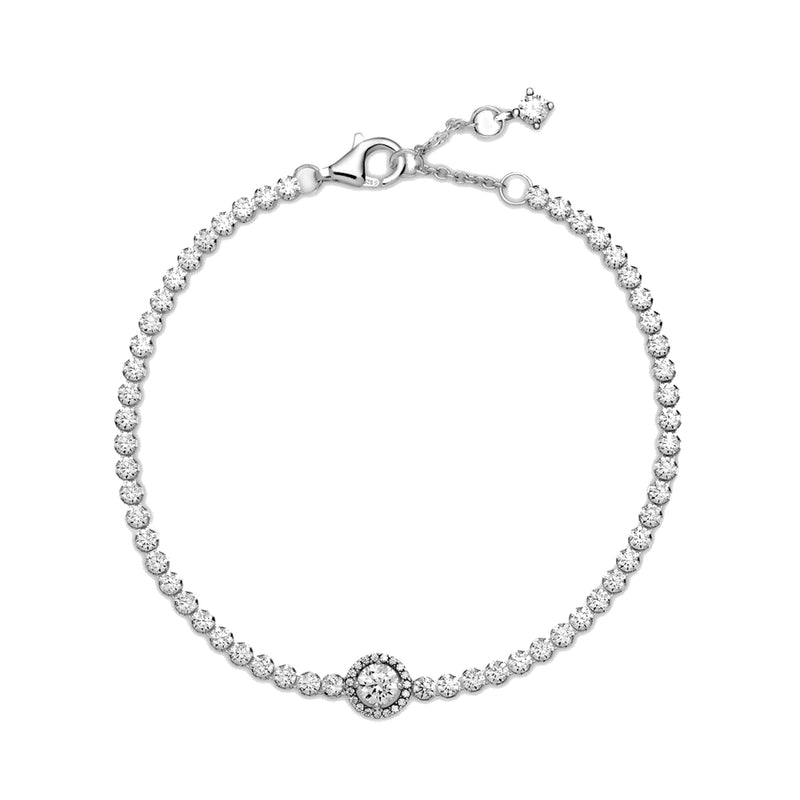 Pandora Timeless 925 Sterling Silver Sparkling Halo Tennis Bracelet 599416C01-16-zoom-