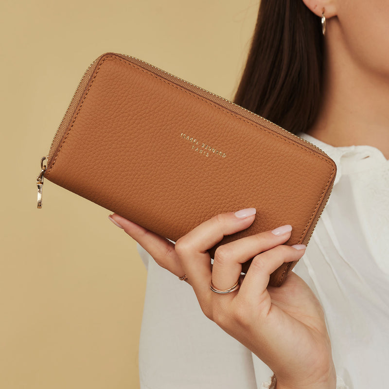 Isabel Bernard Honoré Léa Camel Kalfsleren Ritsportemonnee IB23023-zoom-