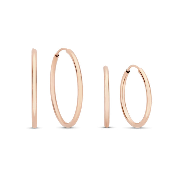 Cadeau d'Isabel 14 karaat rosé gouden oorbellen set