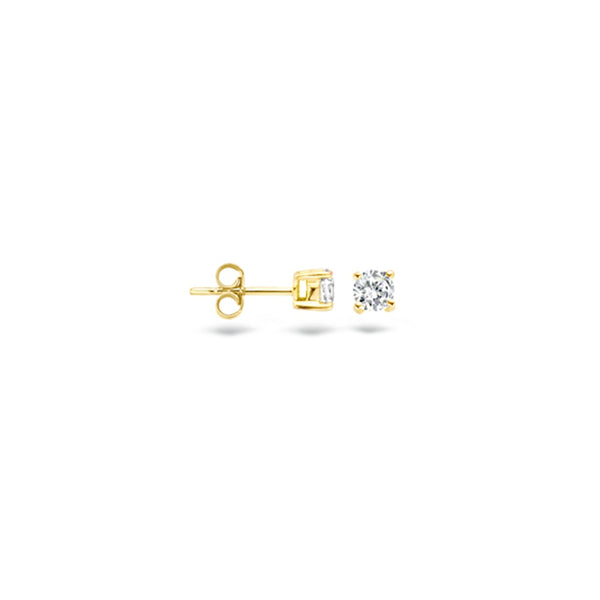 Oorknopjes zirkonia ⌀ 2,25 mm 14k Geel goud