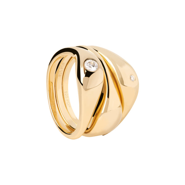 P D Paola The New Essentials 925 Sterling Zilveren Ring AN01-994 Gold Plated