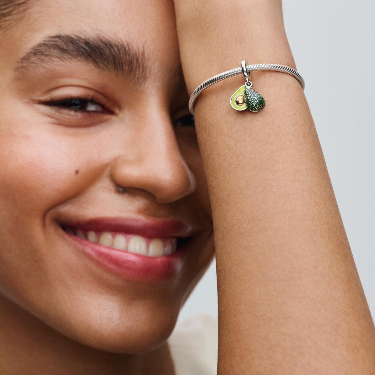 Pandora Moments 925 Sterling Silver Avocado Charm with Gold Plating 763405C01