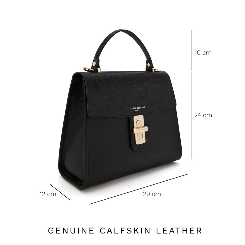 Femme Forte Simone Midi Zwarte Handtas van Kalfsleer IB21127-001-zoom-