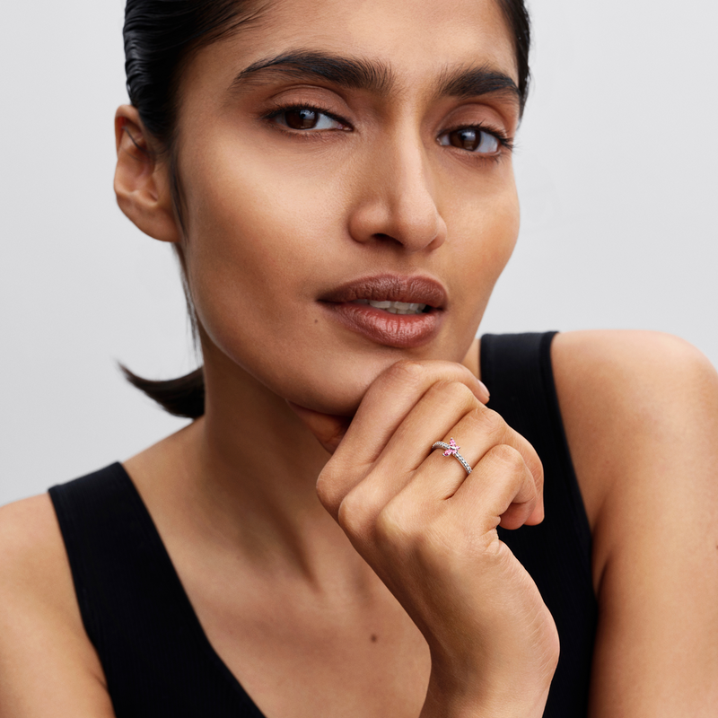 Pandora Timeless 925 Sterling Silver Sparkling Butterfly Ring 194269C02-52-zoom-