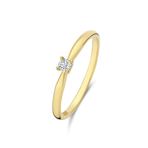 De la Paix Celesse 14 karaat gouden ring met diamant 0.07 karaat