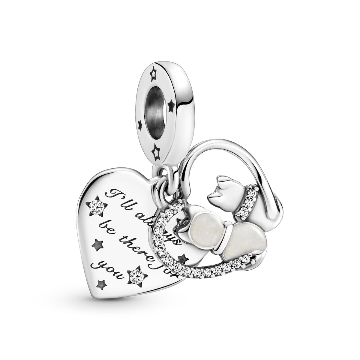 Pandora Moments 925 Sterling Silver Cats & Hearts Charm 799546C01