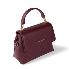 Isabel Bernard Femme Forte Heline Bordeaux Calfskin Leather Handbag IB21121