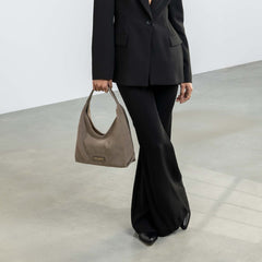 Isabel Bernard Honoré Grace mini taupe suede handbag IB21132-178