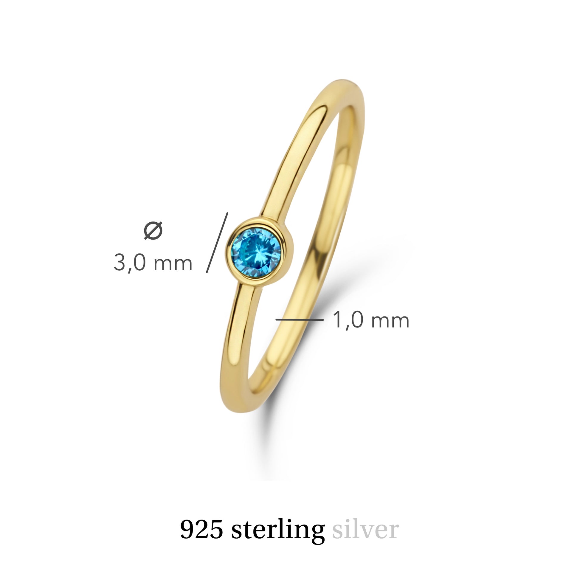 Violet Hamden Venus 925 Sterling Zilveren Goudkleurige Ring Met Geboortesteen VH330008DEC-54
