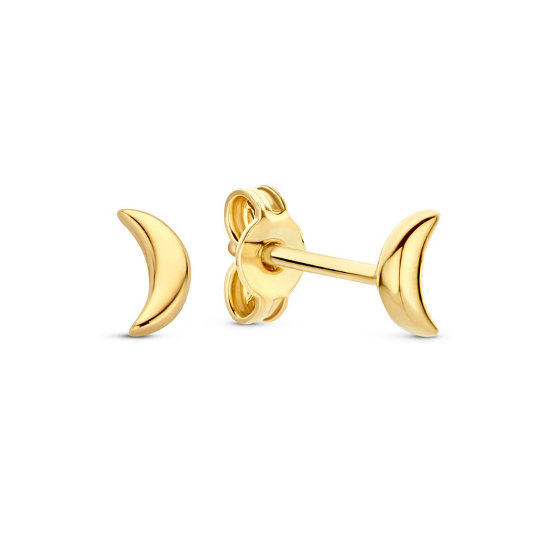 Beloro Jewels Della Spiga Ceri 9 Karaat Oorknoppen met Maantje BO360095-zoom-