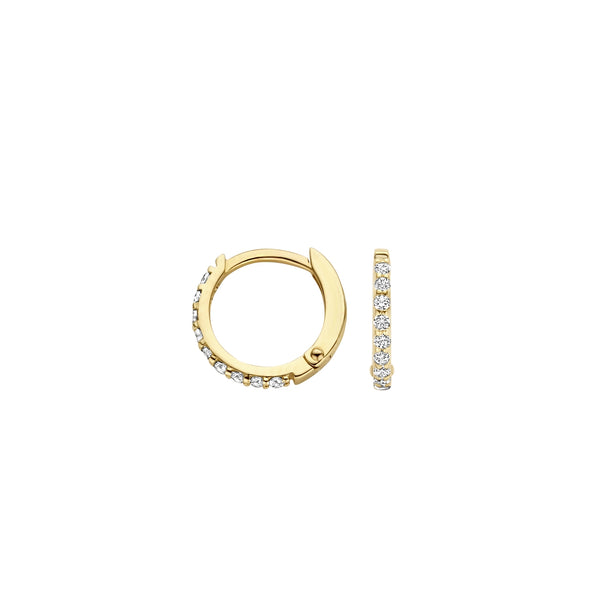 Oorringen met zirkonia 9.8 mm 14k goud
