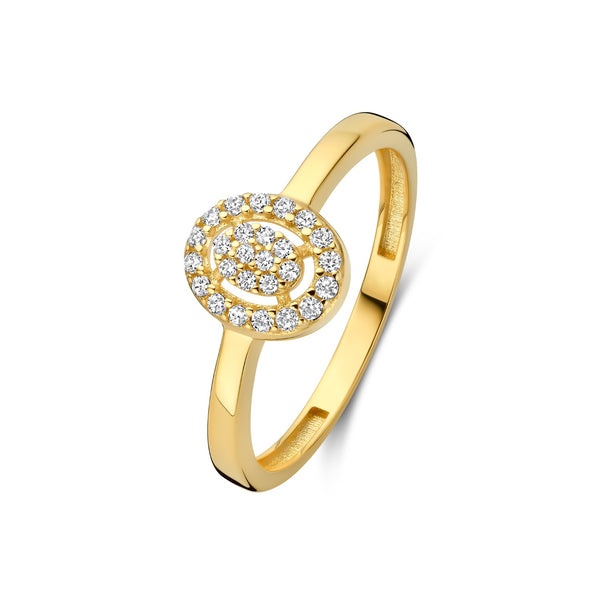Le Marais Anne 14 karaat gouden ring met zirkonia steen