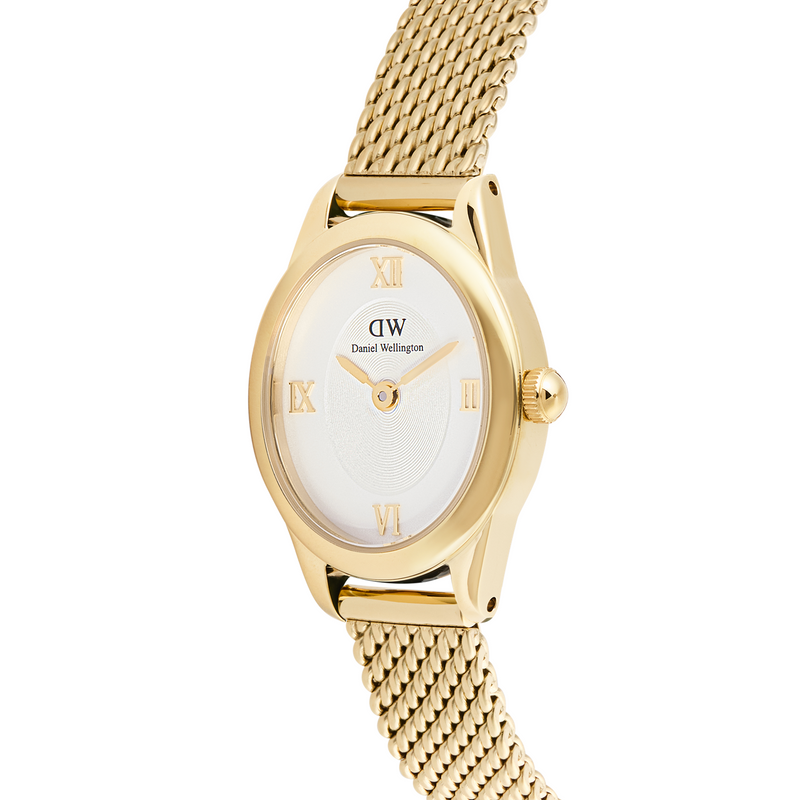 Daniel Wellington Ophelia Mini Mesh Witte Goudkleurige Dameshorloge DW00100939-zoom-