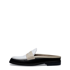 Vendôme Blandine Black And White Calfskin Leather Mules With White Details IB51016-10170-35