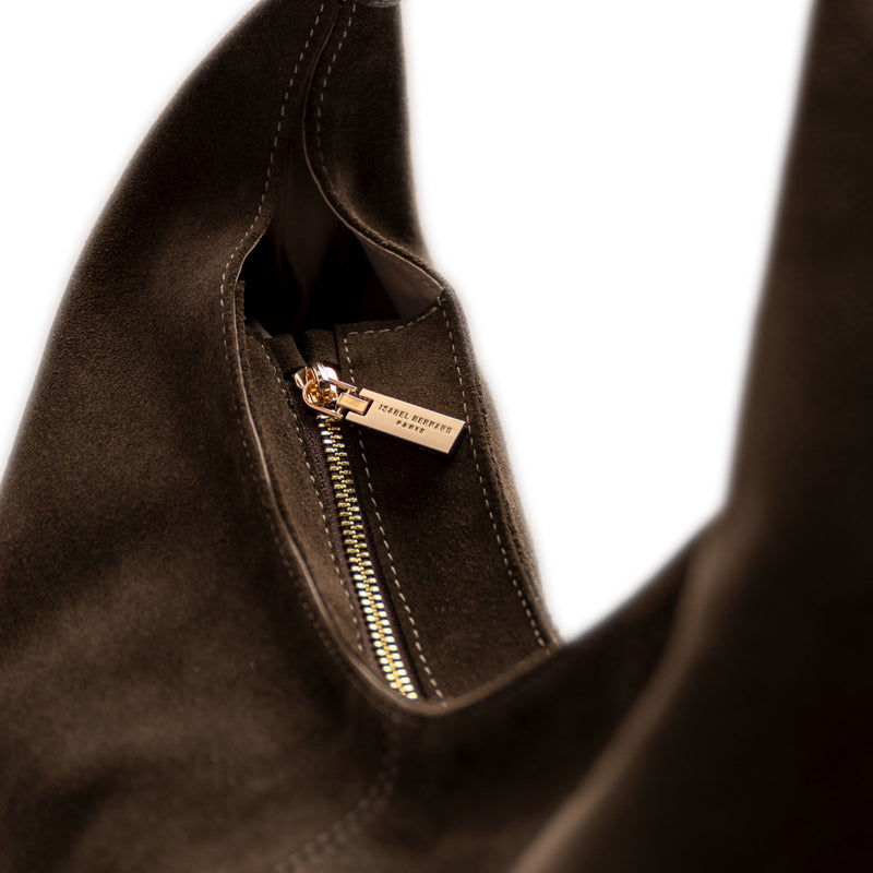 Isabel Bernard Honoré Grace donker bruine suède schoudertas IB25093-131-zoom-