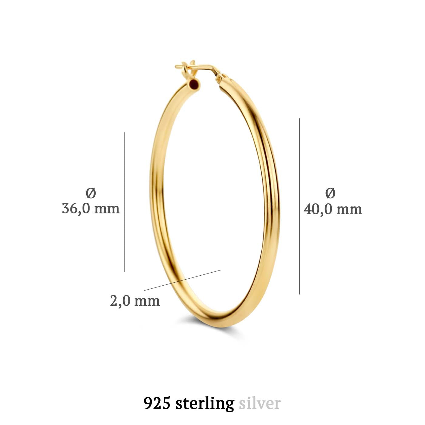 Parte di Me Bibbiena Poppi Casentino 925 sterling Silver gold plated Hoop Earrings PDM36055