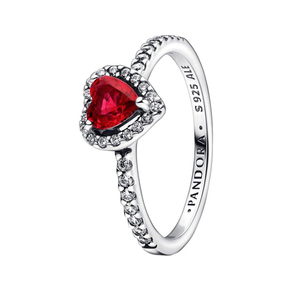 Pandora Timeless 925 Sterling Silver Rood Hart Verhoogde Ring 198421C02