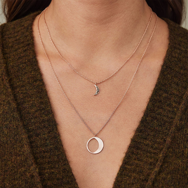 Violet Hamden Luna 925 Sterling Zilveren Roségoud Plated Ketting met Manen VH10105-zoom-
