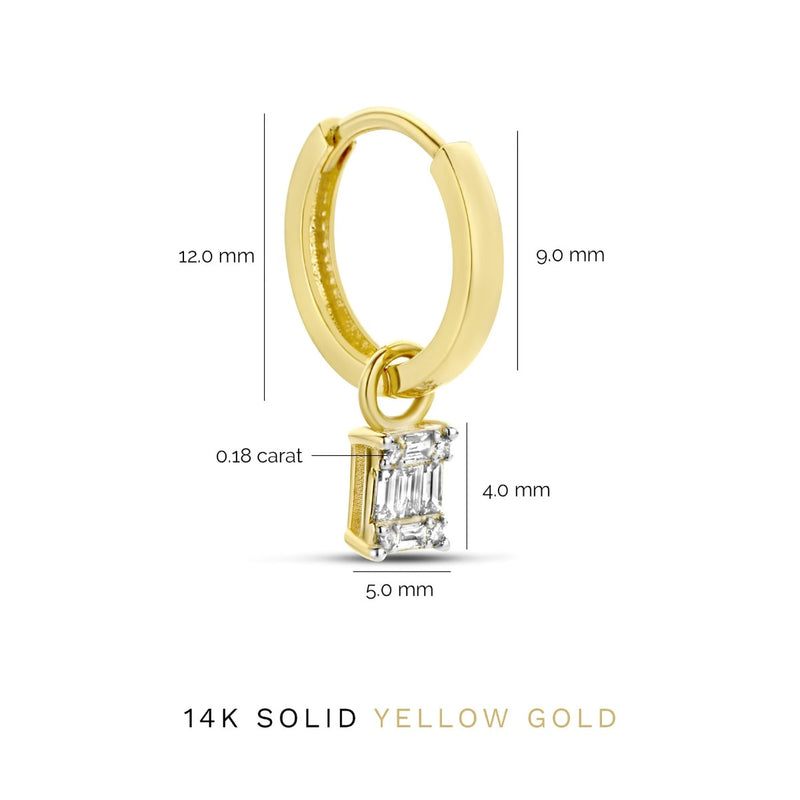 Isabel Bernard De la Paix Maxime 14 karaat gouden oorringen met diamant 0.26 ct IBD360019-zoom-