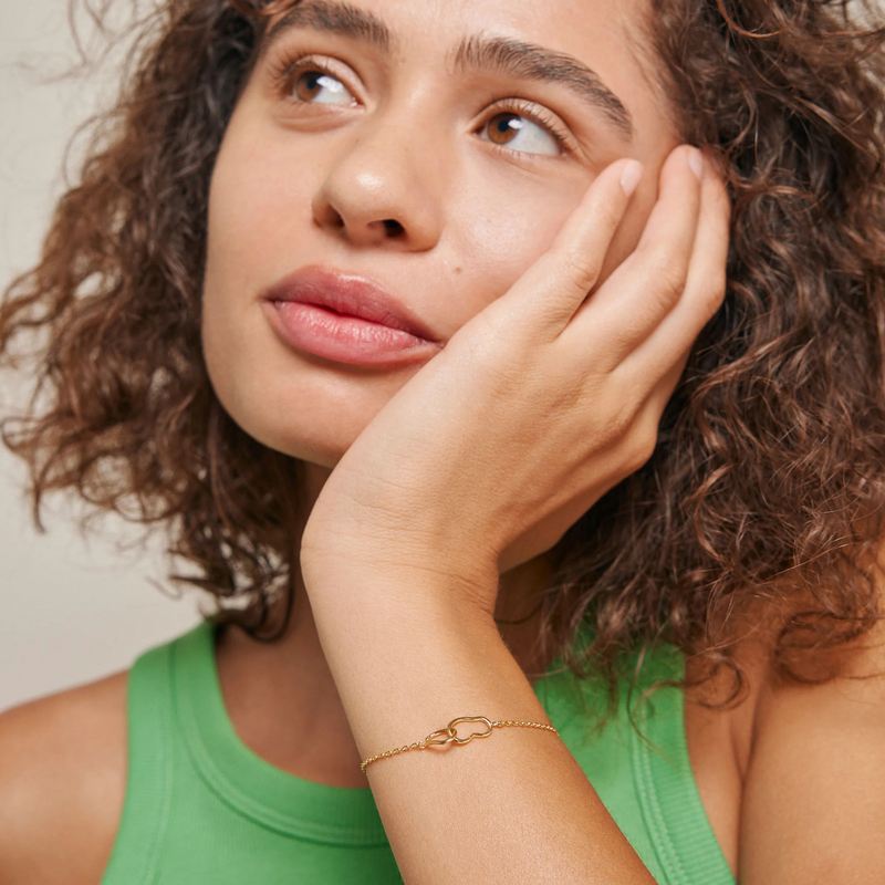 ENAMEL Copenhagen Organic Double Circle Gold Plated 57% Recycled 925 Sterling Silver Bracelet B115G-GP-zoom-