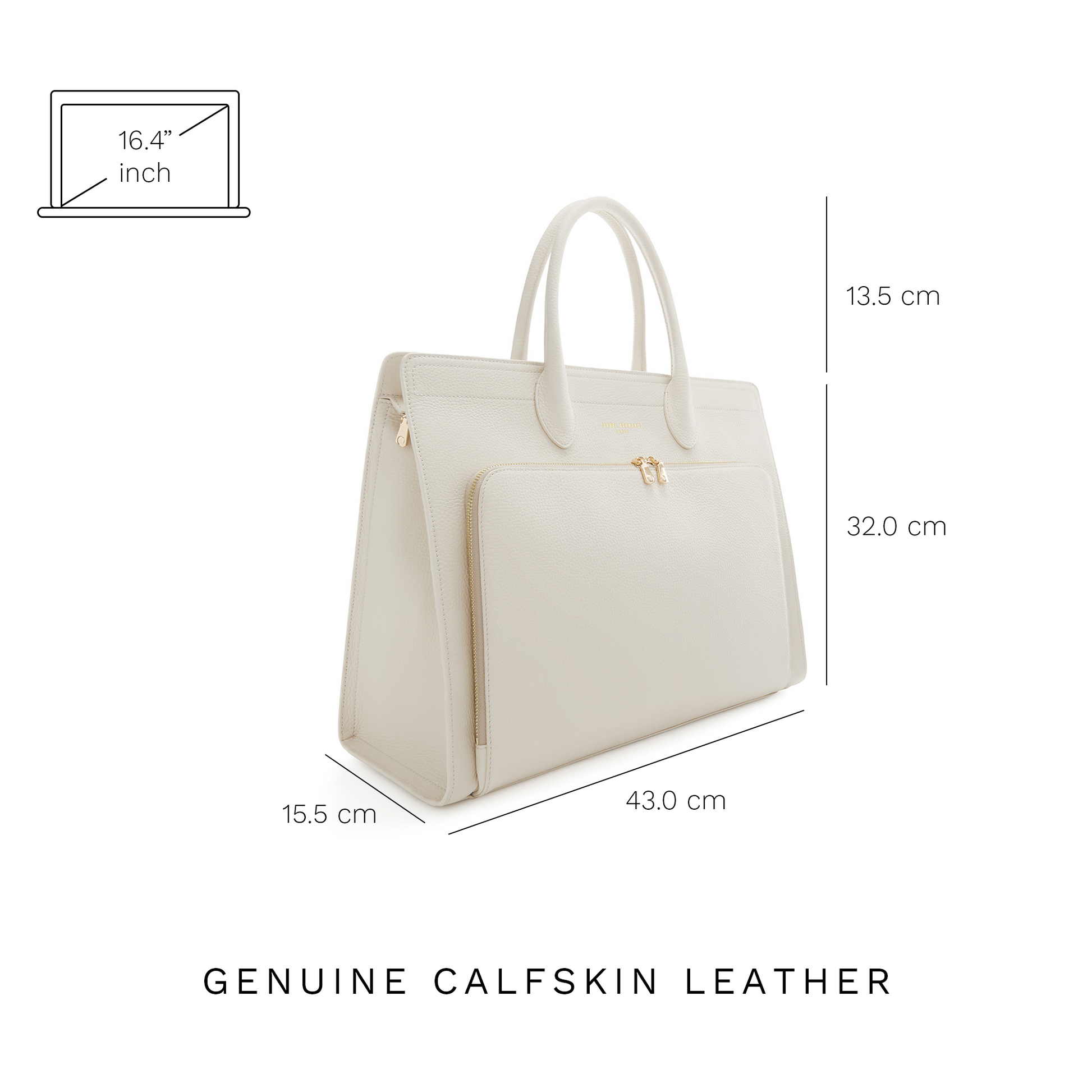 Isabel Bernard Honoré Nadine Crème Calfskin Handbag IB25052