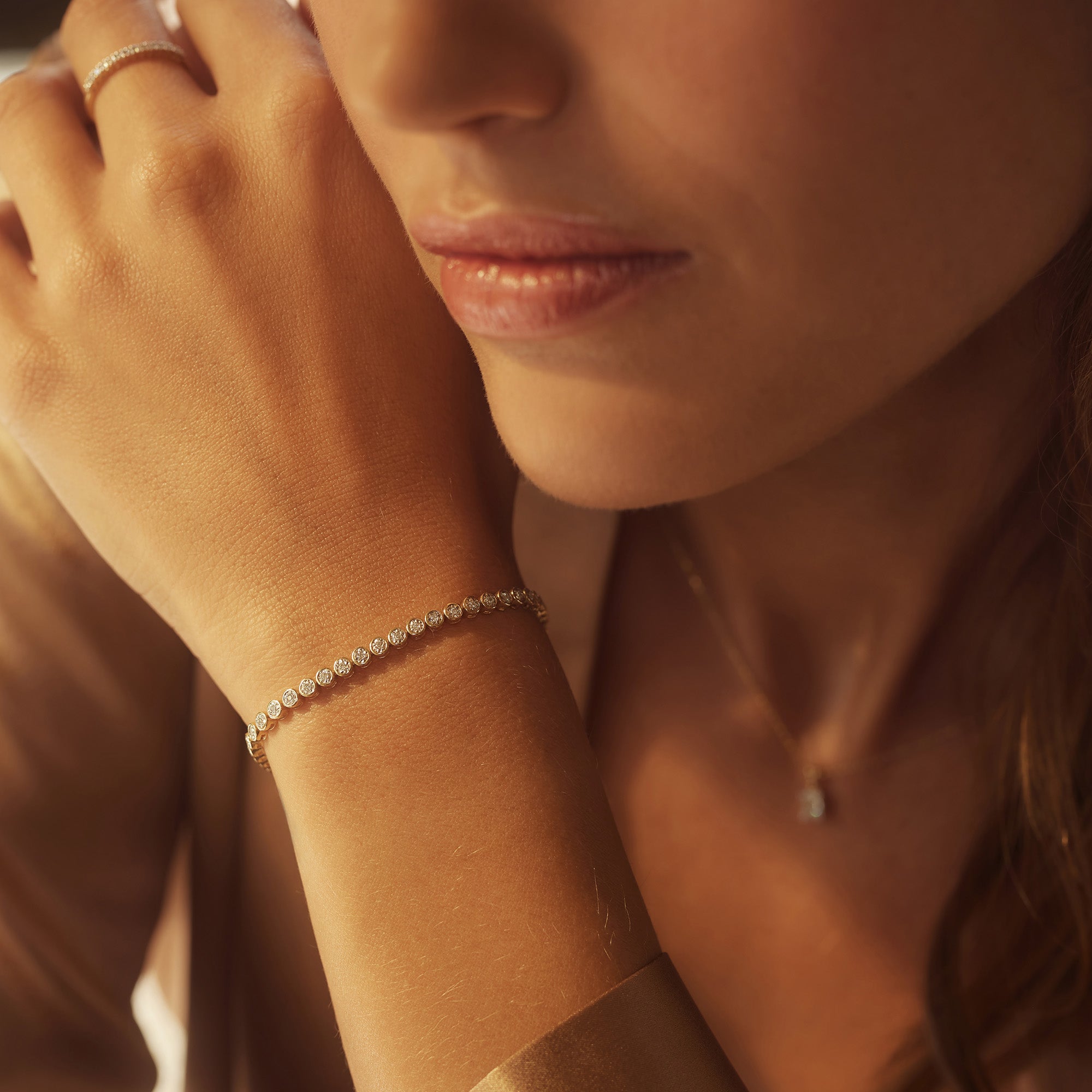 Isabel Bernard De la Paix Alfie 14 Carat Golden Tennis Bracelet | diamond 0.36 ct | IBD320007
