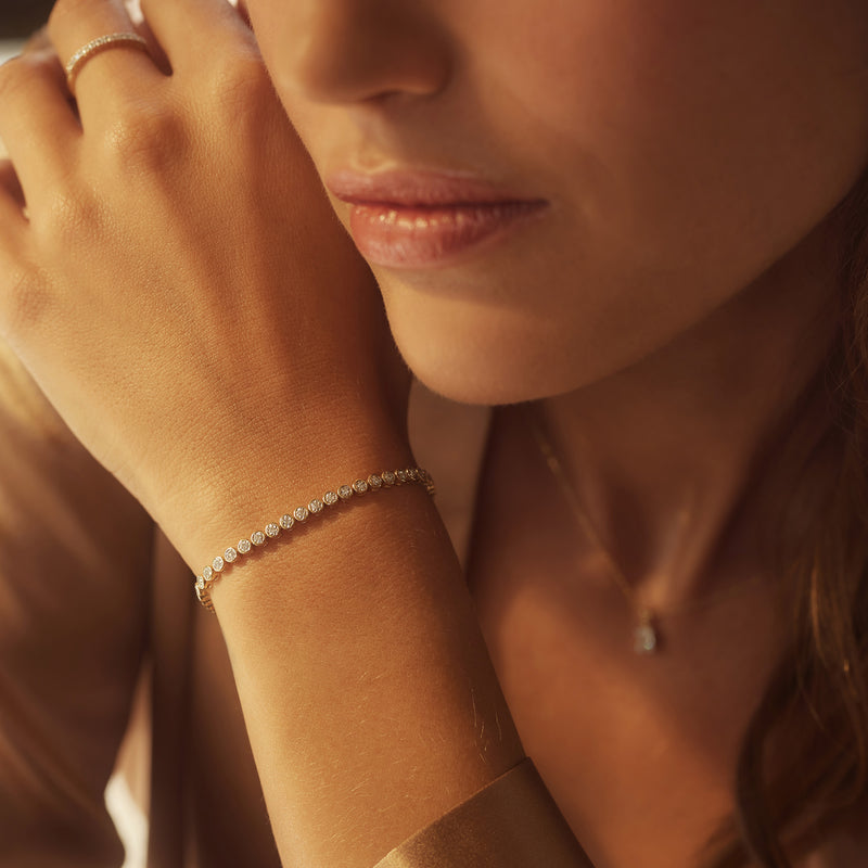 Isabel Bernard De la Paix Alfie 14 Karaat Gouden Tennis Armband | Diamant 0.36 ct | IBD320007-zoom-