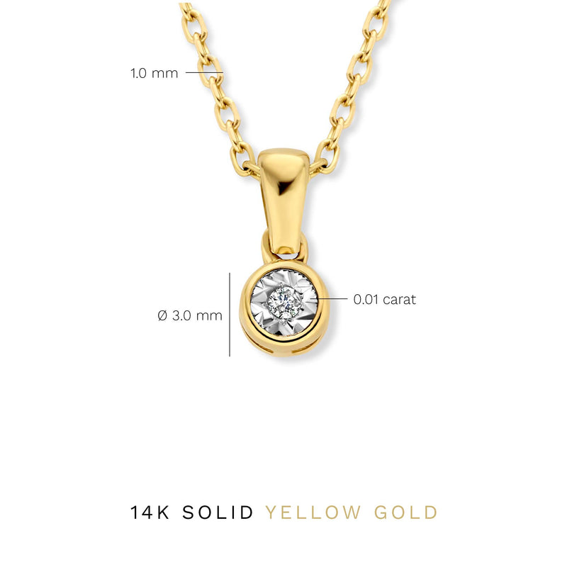 Isabel Bernard De La Paix Inaya 14 Karaat Gouden Collier | Diamant 0.01 ct | IBD350021-zoom-