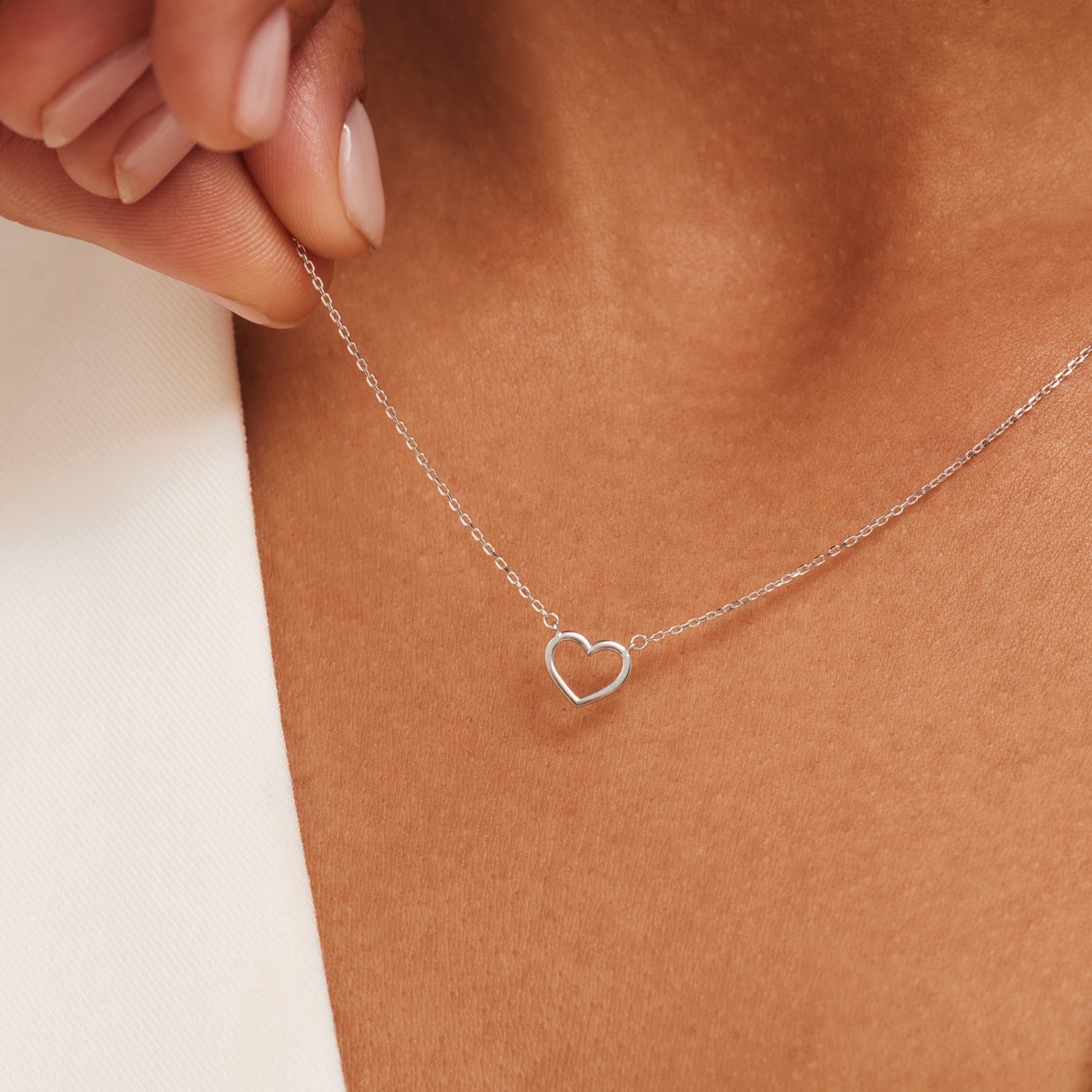 Isabel Bernard Saint Germain Amore 14 Carat White Golden Necklace IB340076
