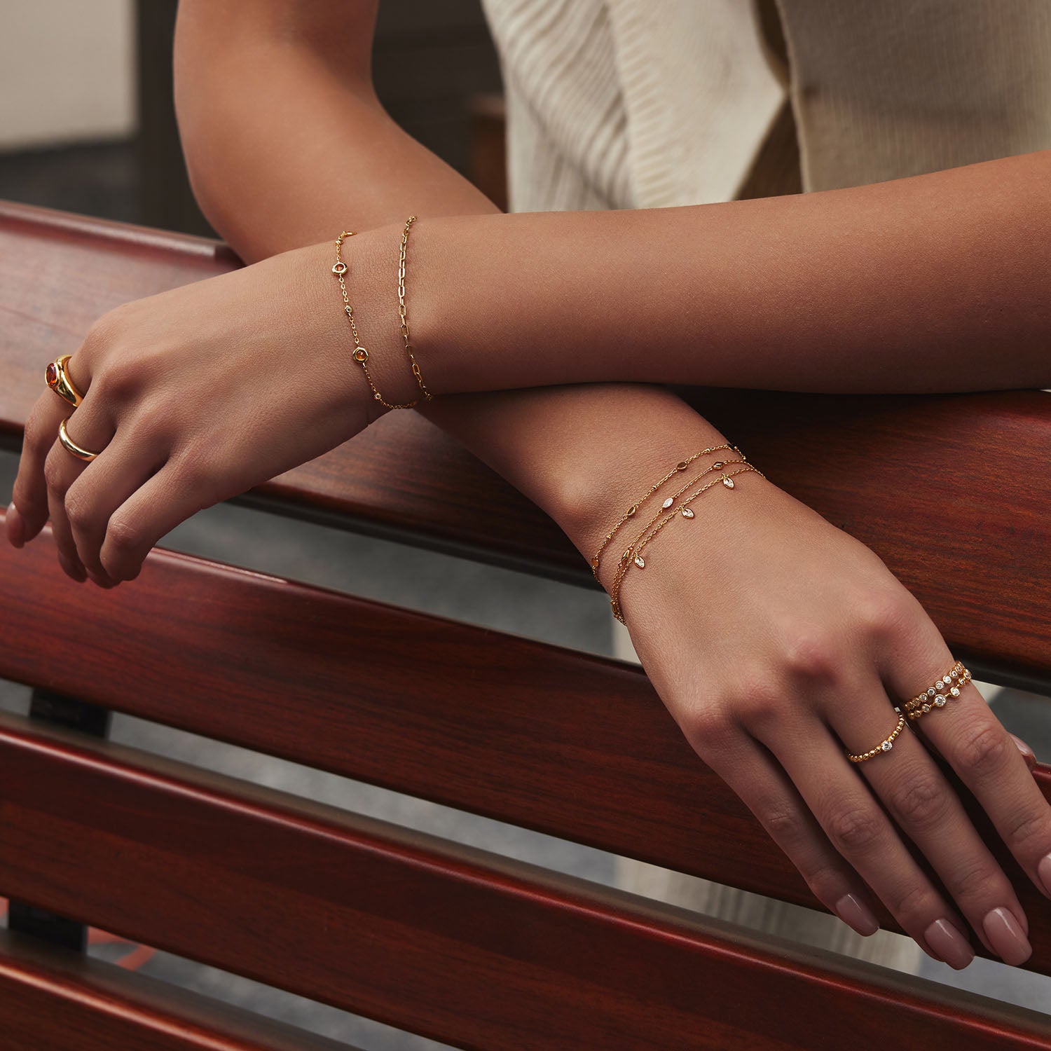 Ania Haie Melodic Poet Gold Nano Gem Station Bracelet S AH-B066-01G