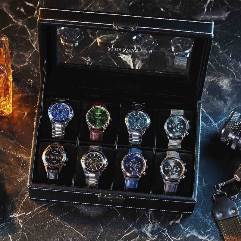 Mats Meier Mont Fort Zwarte Horlogebox voor 8 Horloges MM-Watchbox-1904-zoom-