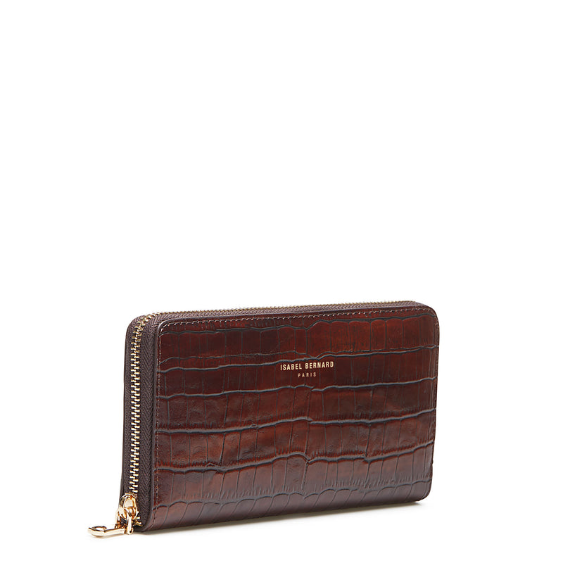 Isabel Bernard Honoré Léa Croco Bruine Ritsportemonnee IB23006-zoom-