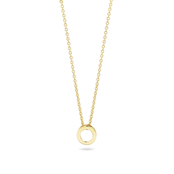 Ketting met ronde hanger ⌀ 5.8 mm 14k goud