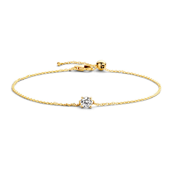 Armband met ⌀ 4 mm zirkonia in chaton 14k goud