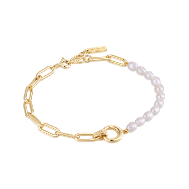 Ania Haie Pearl Power 925 Sterling Silver Gold-coloured Bracelet AH-B043-02G-zoom-