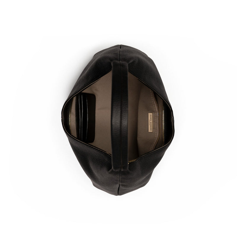 Isabel Bernard Honoré Grace mini zwarte leren handtas van kalfsleer IB21132-001-zoom-