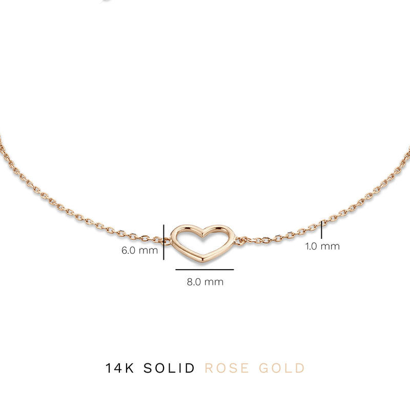 Isabel Bernard La Concorde Amore 14 Karaat Rosé Gouden Armband Met Hartje IB320043-zoom-