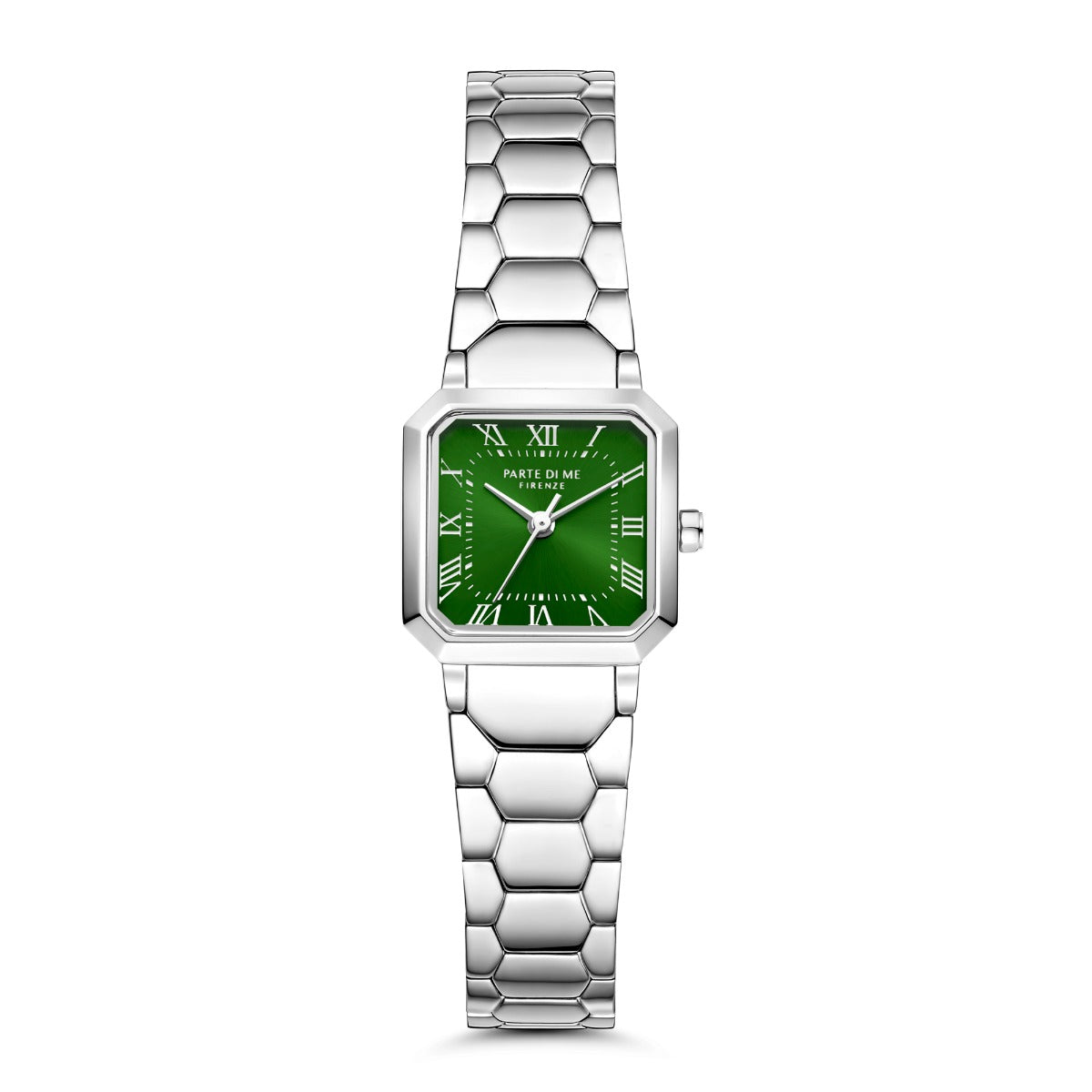 Parte di Me Orologio square ladies watch silver coloured and green PDM09029