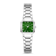 Parte di Me Orologio vierkant dameshorloge zilverkleurig en groen PDM09029