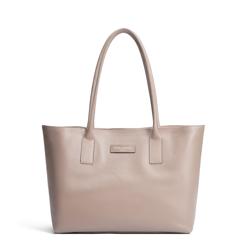 Isabel Bernard Honoré Elin Taupe kalfslederen schoudertas IB25111-078-zoom-